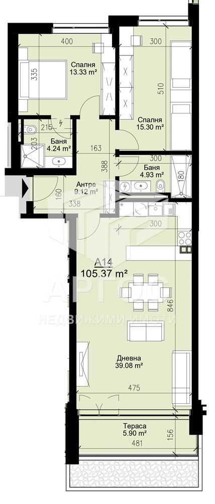 Продава Тристаен апартамент – район Бриз - Агенция за недвижими имоти Варна - Екипът, имот 1