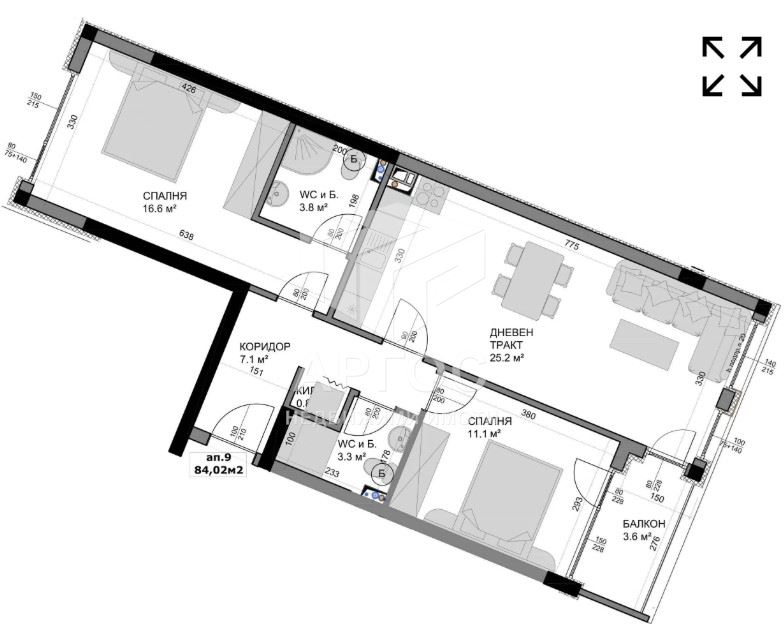 Продава Тристаен апартамент – район Владислав Варненчик - Агенция за недвижими имоти Варна - Екипът, имот 2