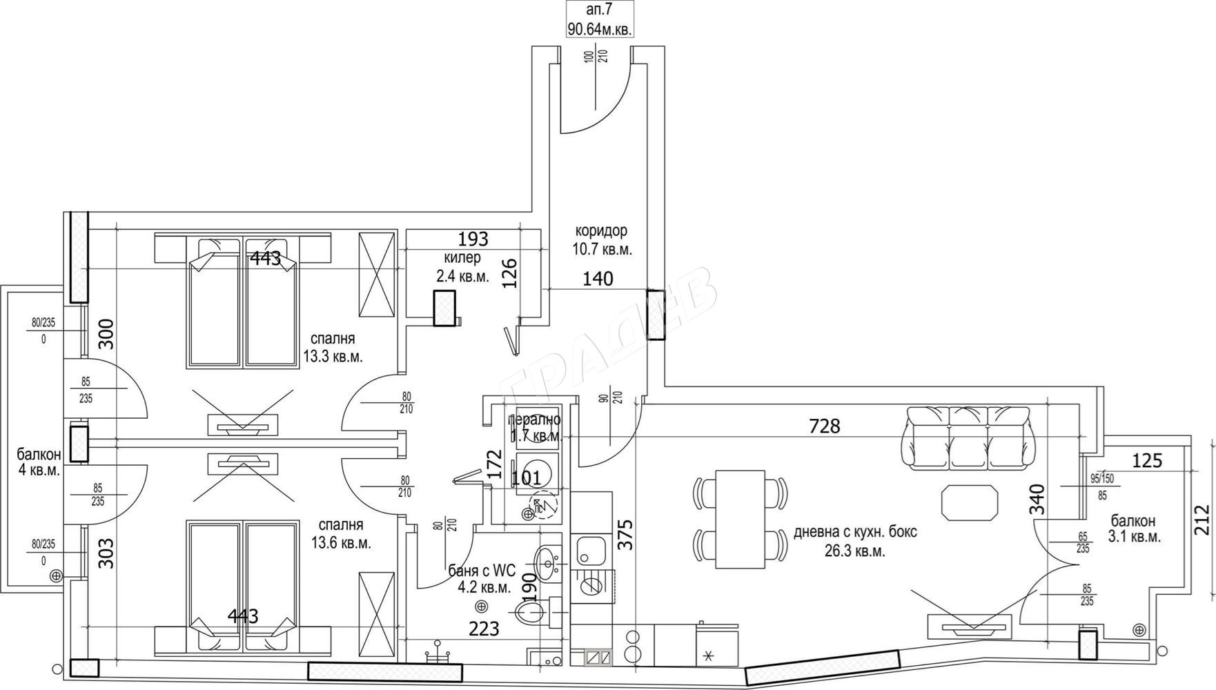 НОВО СТРОИТЕЛСТВО!!! Тристаен апартамент в района на Цветния квартал - Агенция за недвижими имоти Варна - Екипът