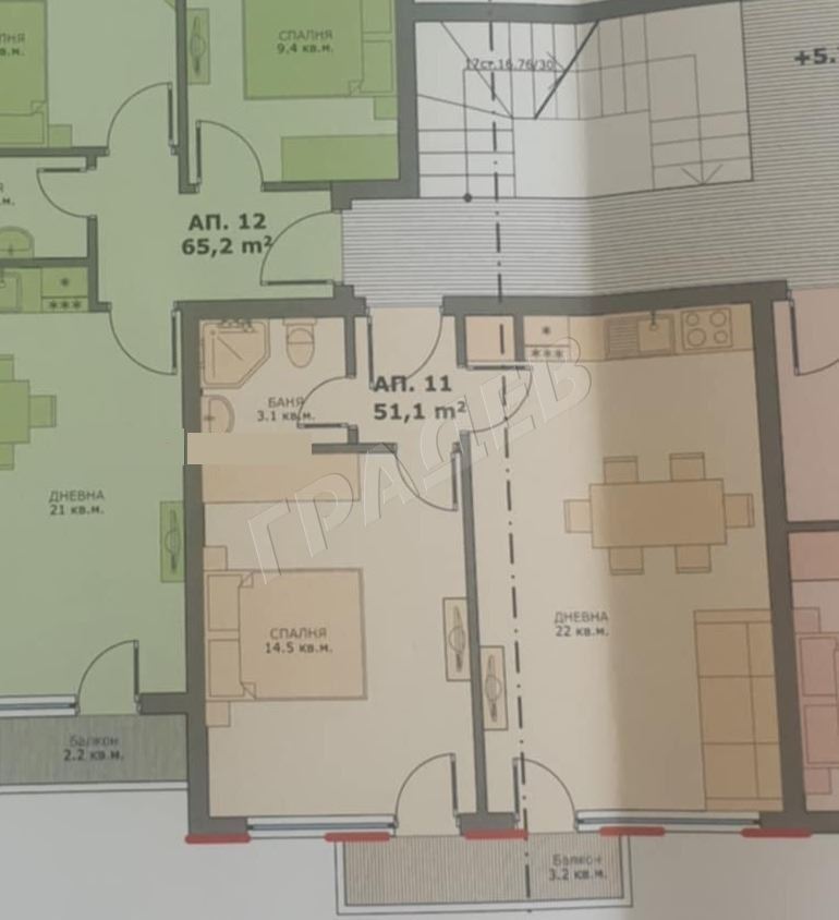 Двустаен апартамент в сграда от Ново строителство, ж.к. Левски 1 - Агенция за недвижими имоти Варна - Екипът